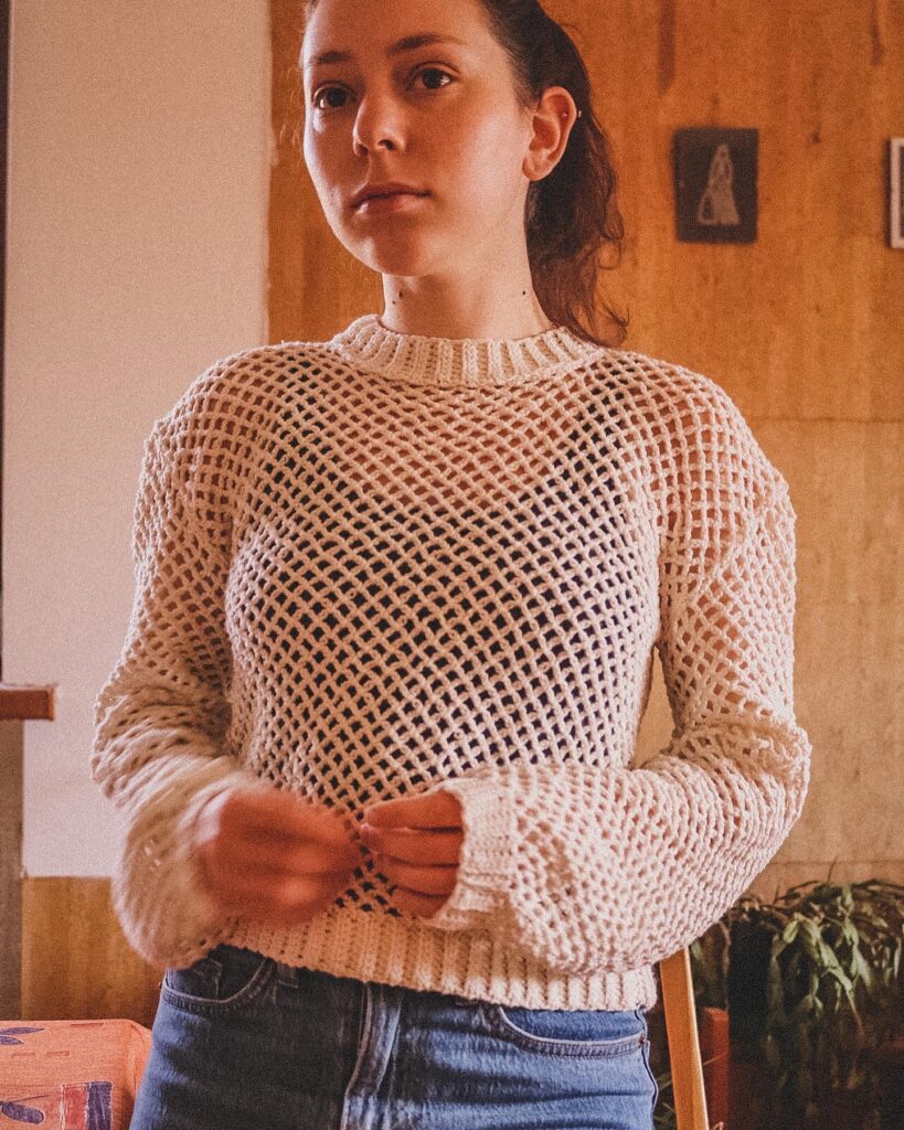 it’s fall mesh sweater