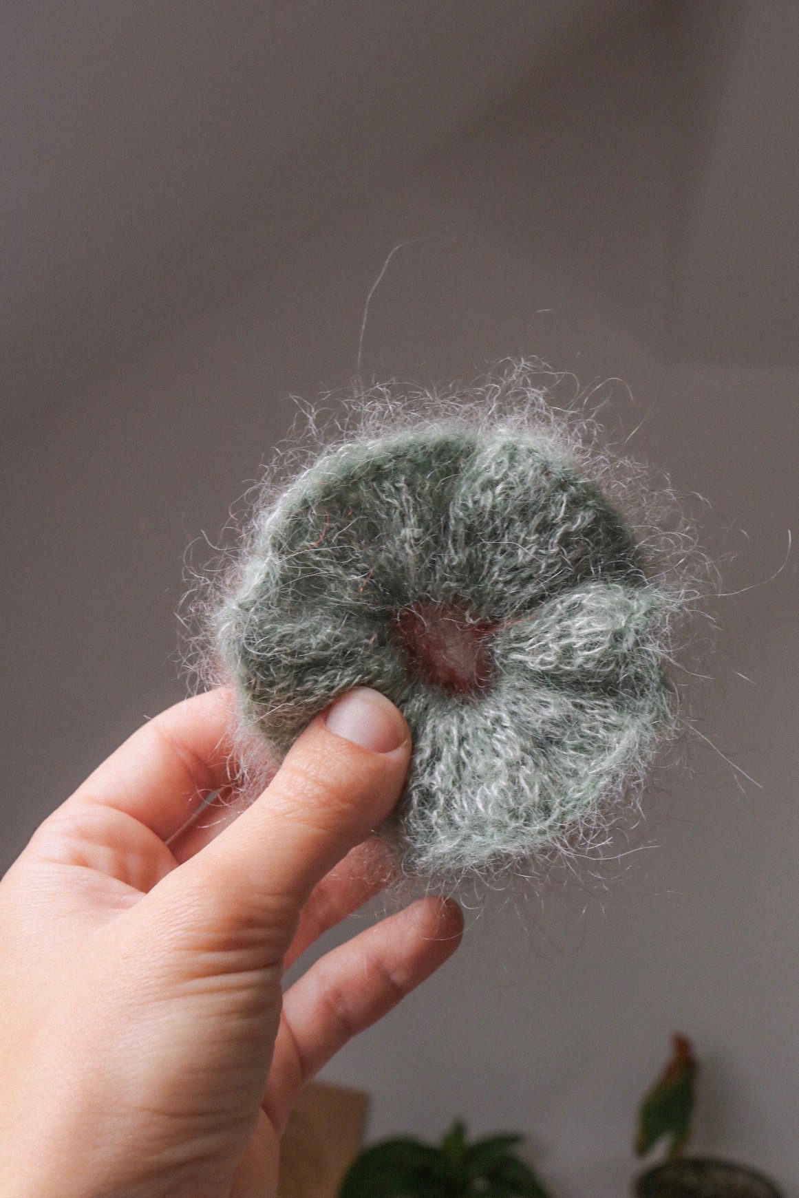 crochet mohair scrunchie crochet mohair scrunchie