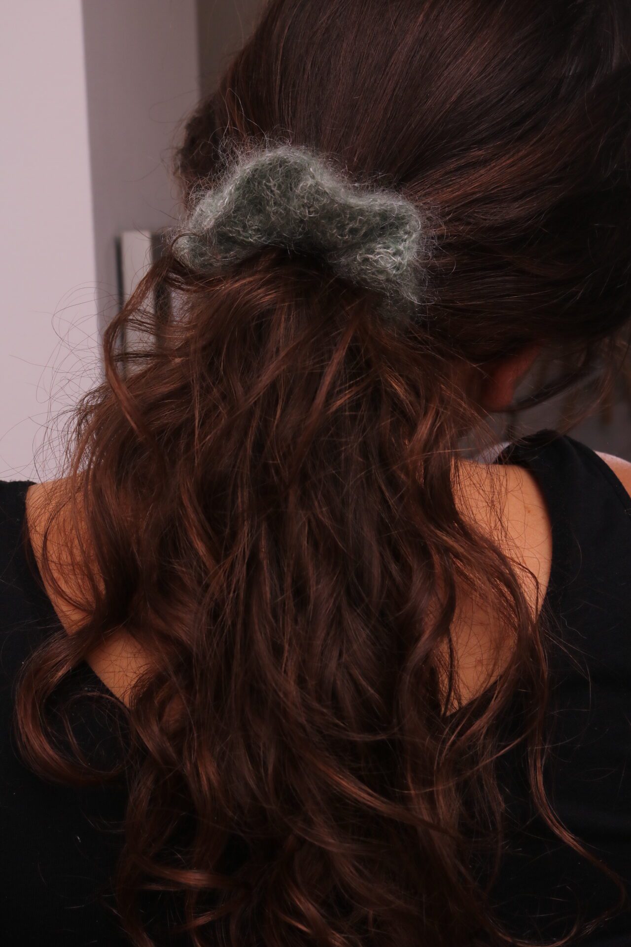 crochet mohair scrunchie crochet mohair scrunchie