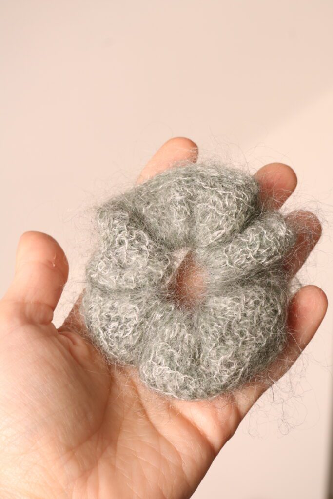 crochet mohair scrunchie