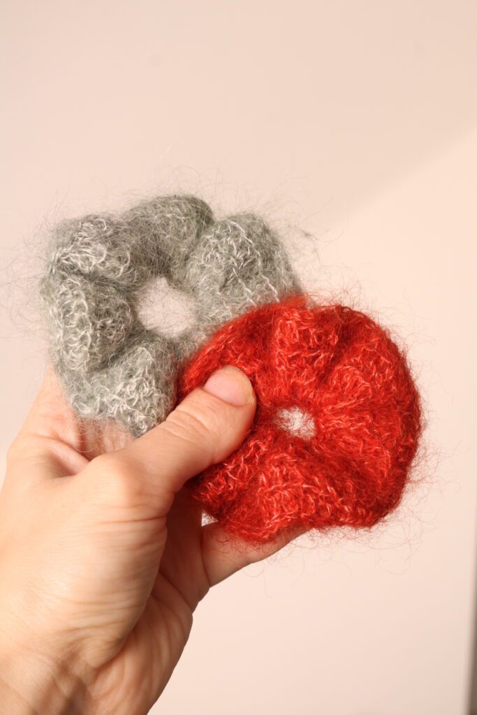 crochet mohair scrunchie