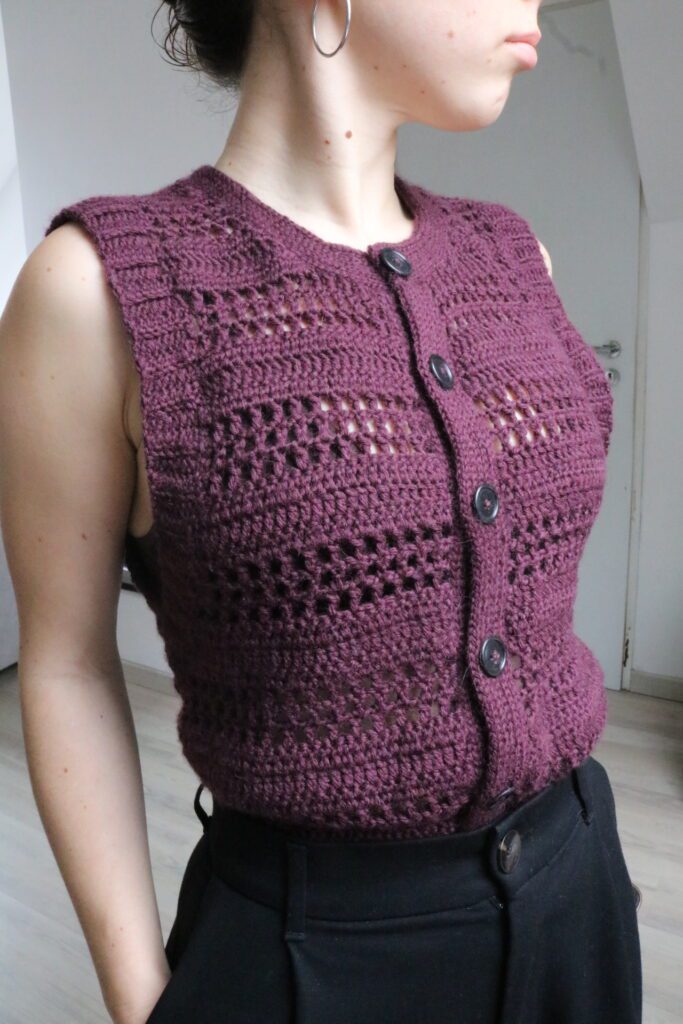 Boxy layering crochet vest — crochet vest pattern PDF