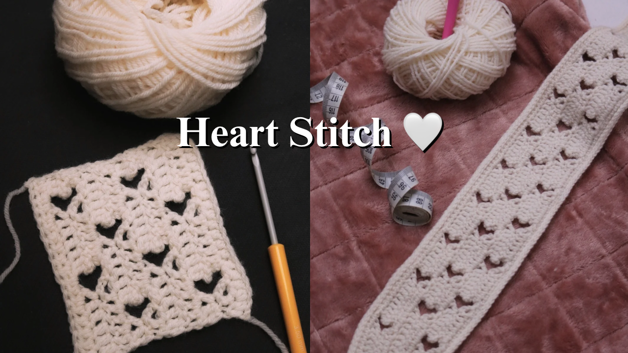 Crochet Heart Stitch Created From the Bottom Up