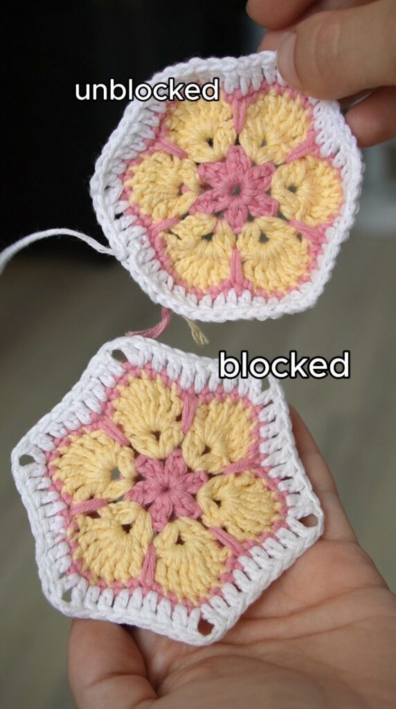 How to block crochet hexagons