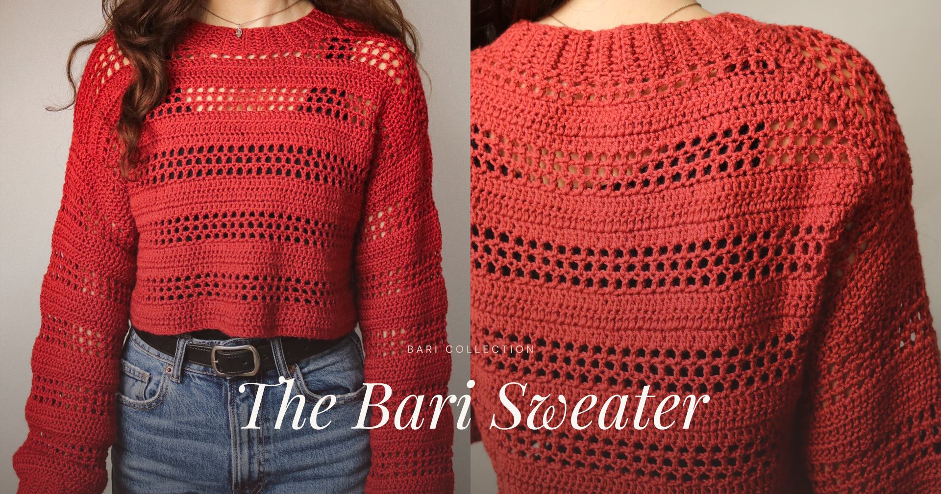 The Bari Sweater: An Easy Mesh Stripe Crochet Sweater Pattern