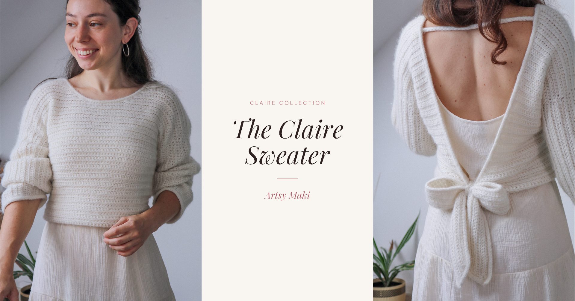 The Claire Sweater: An Open Back Crochet Wrap Sweater Pattern