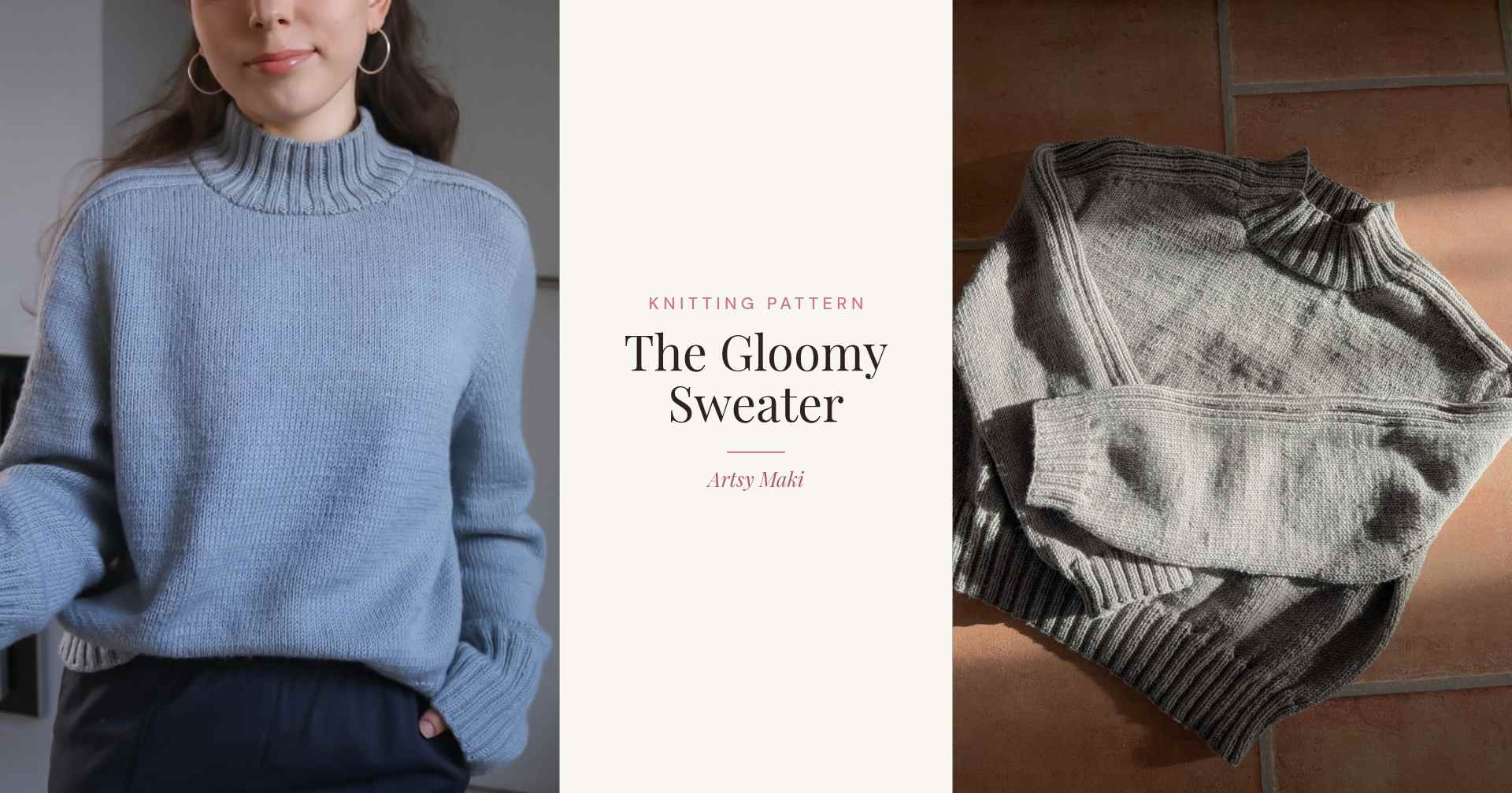 The Gloomy Sweater: A Cosy Mock Neck Knit Sweater Pattern